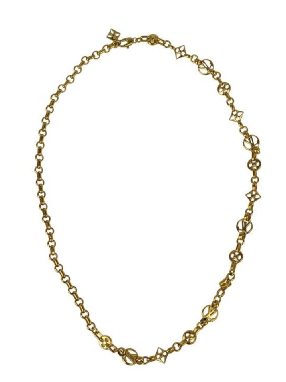 Louis Vuitton Necklace Collier Cles Easy in Lock Gold Metal